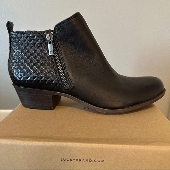 Lucky Brand Womens Basel Ankle Bootie. Size 9.5. Black Leather. New In B… - Picture 2 of 7